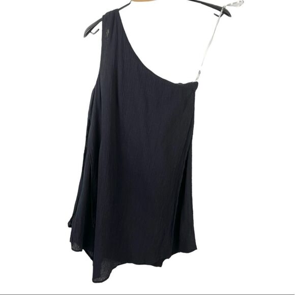 Michael Kors Black Cotton One Shoulder Layer Dress Size S - Picture 5 of 9
